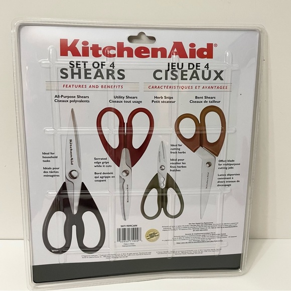 KitchenAid Multi-Color Shears Set All Purpose Utility Herb Snips Bent Scissors - Picture 6 of 12